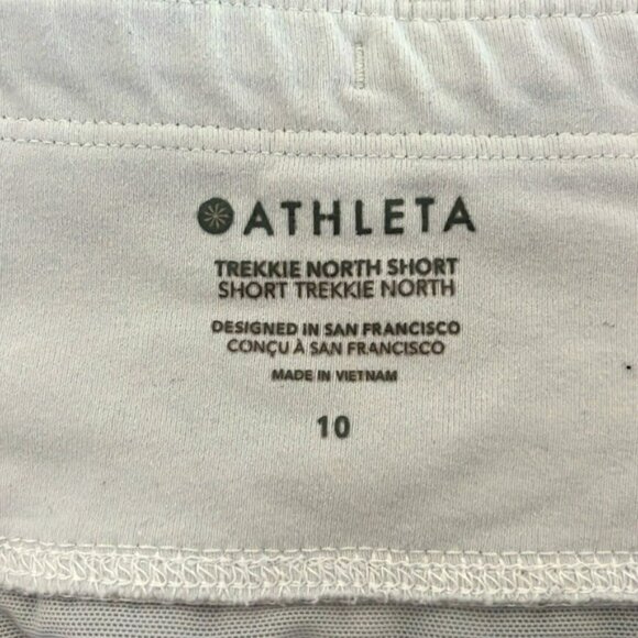 Athleta Trekkie‎ North Short Color Ikat Texture Magnolia Grey/White Size 10 - Picture 4 of 5